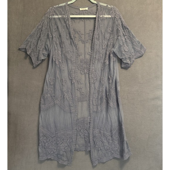 Rebellion Other - Rebellion Again Lace Kimono Cover Up Sheer M Layering Boho Festival Fairy Hippie